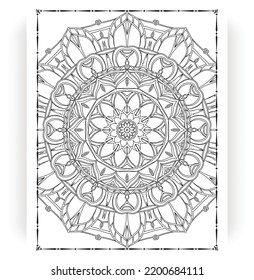 Black and white mandala for coloring pages interior. Interior of a coloring page. Doodle mandala line art. Decoration mandala ornament design set vector.