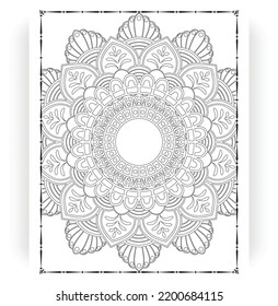 Black and white mandala for coloring pages interior. Interior of a coloring page. Doodle mandala line art. Decoration mandala ornament design set vector.