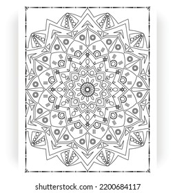 Black and white mandala for coloring pages interior. Interior of a coloring page. Doodle mandala line art. Decoration mandala ornament design set vector.