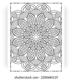 Black and white mandala for coloring pages interior. Interior of a coloring page. Doodle mandala line art. Decoration mandala ornament design set vector.