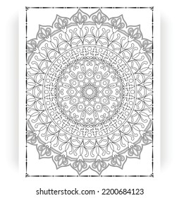 Black and white mandala for coloring pages interior. Interior of a coloring page. Doodle mandala line art. Decoration mandala ornament design set vector.