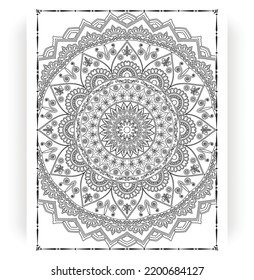 Black and white mandala for coloring pages interior. Interior of a coloring page. Doodle mandala line art. Decoration mandala ornament design set vector.