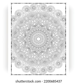 Black and white mandala for coloring pages interior. Interior of a coloring page. Doodle mandala line art. Decoration mandala ornament design set vector.