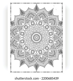 Black and white mandala for coloring pages interior. Interior of a coloring page. Doodle mandala line art. Decoration mandala ornament design set vector.