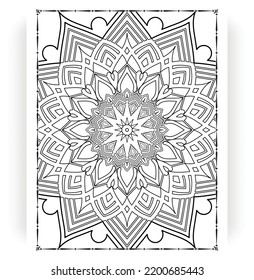 Black and white mandala for coloring pages interior. Interior of a coloring page. Doodle mandala line art. Decoration mandala ornament design set vector.