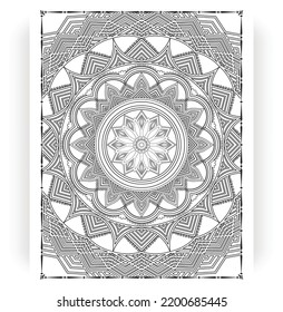 Black and white mandala for coloring pages interior. Interior of a coloring page. Doodle mandala line art. Decoration mandala ornament design set vector.