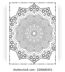 Black and white mandala for coloring pages interior. Interior of a coloring page. Doodle mandala line art. Decoration mandala ornament design set vector.