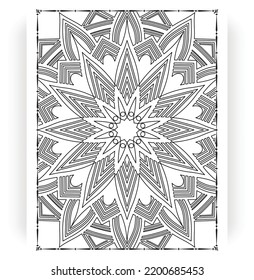 Black and white mandala for coloring pages interior. Interior of a coloring page. Doodle mandala line art. Decoration mandala ornament design set vector.