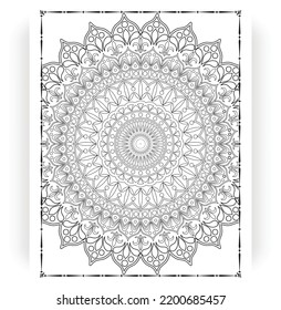 Black and white mandala for coloring pages interior. Interior of a coloring page. Doodle mandala line art. Decoration mandala ornament design set vector.