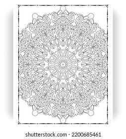 Black and white mandala for coloring pages interior. Interior of a coloring page. Doodle mandala line art. Decoration mandala ornament design set vector.