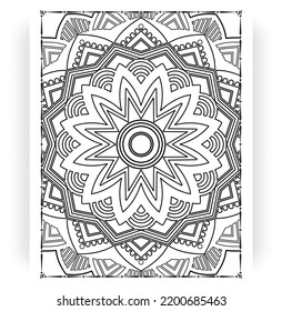 Black and white mandala for coloring pages interior. Interior of a coloring page. Doodle mandala line art. Decoration mandala ornament design set vector.