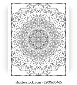 Black and white mandala for coloring pages interior. Interior of a coloring page. Doodle mandala line art. Decoration mandala ornament design set vector.