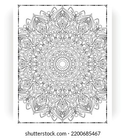 Black and white mandala for coloring pages interior. Interior of a coloring page. Doodle mandala line art. Decoration mandala ornament design set vector.