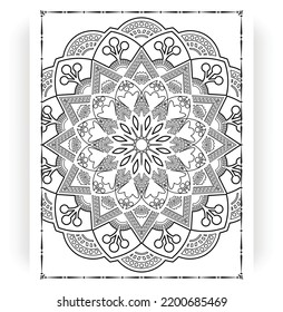 Black and white mandala for coloring pages interior. Interior of a coloring page. Doodle mandala line art. Decoration mandala ornament design set vector.