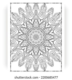 Black and white mandala for coloring pages interior. Interior of a coloring page. Doodle mandala line art. Decoration mandala ornament design set vector.