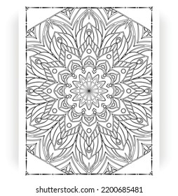 Black and white mandala for coloring pages interior. Interior of a coloring page. Doodle mandala line art. Decoration mandala ornament design set vector.