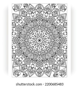 Black and white mandala for coloring pages interior. Interior of a coloring page. Doodle mandala line art. Decoration mandala ornament design set vector.