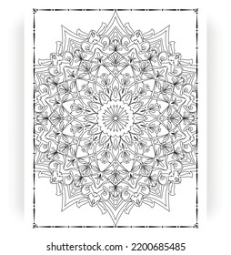 Black and white mandala for coloring pages interior. Interior of a coloring page. Doodle mandala line art. Decoration mandala ornament design set vector.