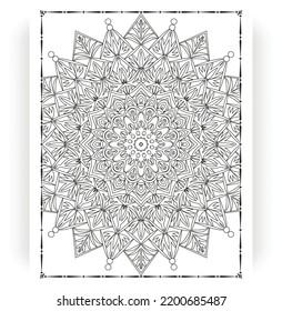 Black and white mandala for coloring pages interior. Interior of a coloring page. Doodle mandala line art. Decoration mandala ornament design set vector.