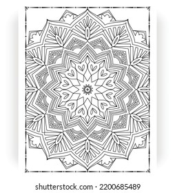 Black and white mandala for coloring pages interior. Interior of a coloring page. Doodle mandala line art. Decoration mandala ornament design set vector.