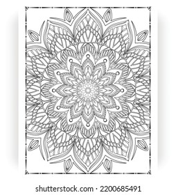 Black and white mandala for coloring pages interior. Interior of a coloring page. Doodle mandala line art. Decoration mandala ornament design set vector.