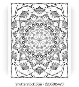 Black and white mandala for coloring pages interior. Interior of a coloring page. Doodle mandala line art. Decoration mandala ornament design set vector.