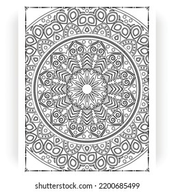 Black and white mandala for coloring pages interior. Interior of a coloring page. Doodle mandala line art. Decoration mandala ornament design set vector.