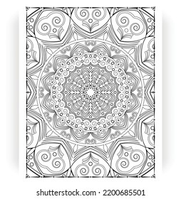 Black and white mandala for coloring pages interior. Interior of a coloring page. Doodle mandala line art. Decoration mandala ornament design set vector.