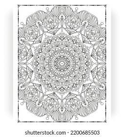 Black and white mandala for coloring pages interior. Interior of a coloring page. Doodle mandala line art. Decoration mandala ornament design set vector.