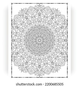 Black and white mandala for coloring pages interior. Interior of a coloring page. Doodle mandala line art. Decoration mandala ornament design set vector.