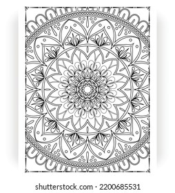 Black and white mandala for coloring pages interior. Interior of a coloring page. Doodle mandala line art. Decoration mandala ornament design set vector.