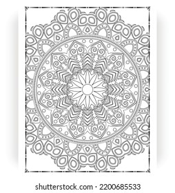 Black and white mandala for coloring pages interior. Interior of a coloring page. Doodle mandala line art. Decoration mandala ornament design set vector.