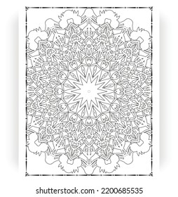 Black and white mandala for coloring pages interior. Interior of a coloring page. Doodle mandala line art. Decoration mandala ornament design set vector.