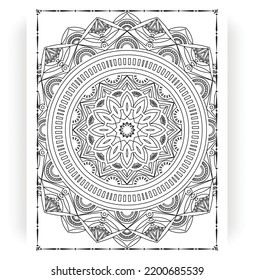 Black and white mandala for coloring pages interior. Interior of a coloring page. Doodle mandala line art. Decoration mandala ornament design set vector.