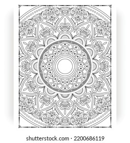 Black and white mandala for coloring pages interior. Interior of a coloring page. Doodle mandala line art. Decoration mandala ornament design set vector.