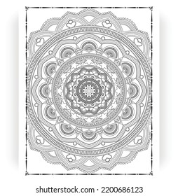 Black and white mandala for coloring pages interior. Interior of a coloring page. Doodle mandala line art. Decoration mandala ornament design set vector.