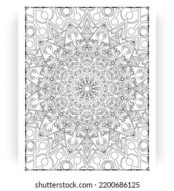 Black and white mandala for coloring pages interior. Interior of a coloring page. Doodle mandala line art. Decoration mandala ornament design set vector.