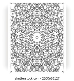 Black and white mandala for coloring pages interior. Interior of a coloring page. Doodle mandala line art. Decoration mandala ornament design set vector.