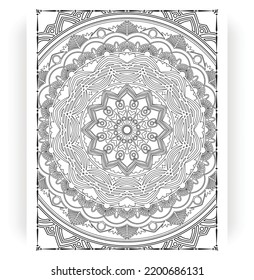 Black and white mandala for coloring pages interior. Interior of a coloring page. Doodle mandala line art. Decoration mandala ornament design set vector.