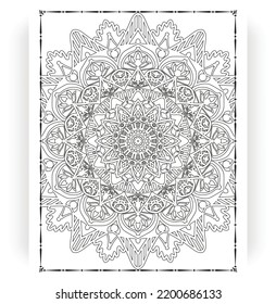 Black and white mandala for coloring pages interior. Interior of a coloring page. Doodle mandala line art. Decoration mandala ornament design set vector.