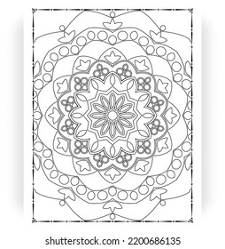 Black and white mandala for coloring pages interior. Interior of a coloring page. Doodle mandala line art. Decoration mandala ornament design set vector.