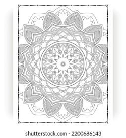 Black and white mandala for coloring pages interior. Interior of a coloring page. Doodle mandala line art. Decoration mandala ornament design set vector.