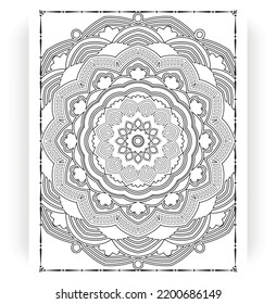 Black and white mandala for coloring pages interior. Interior of a coloring page. Doodle mandala line art. Decoration mandala ornament design set vector.