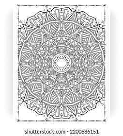 Black and white mandala for coloring pages interior. Interior of a coloring page. Doodle mandala line art. Decoration mandala ornament design set vector.