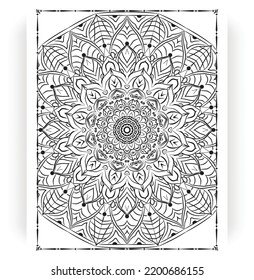 Black and white mandala for coloring pages interior. Interior of a coloring page. Doodle mandala line art. Decoration mandala ornament design set vector.