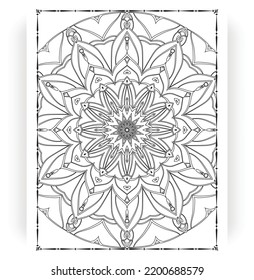 Black and white mandala for coloring pages interior. Interior of a coloring page. Doodle mandala line art. Decoration mandala ornament design set vector.