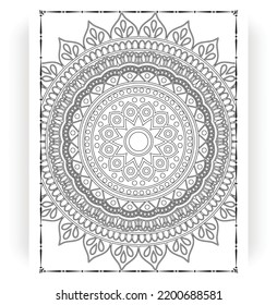 Black and white mandala for coloring pages interior. Interior of a coloring page. Doodle mandala line art. Decoration mandala ornament design set vector.