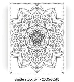 Black and white mandala for coloring pages interior. Interior of a coloring page. Doodle mandala line art. Decoration mandala ornament design set vector.