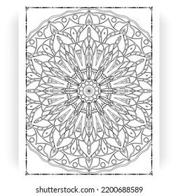 Black and white mandala for coloring pages interior. Interior of a coloring page. Doodle mandala line art. Decoration mandala ornament design set vector.