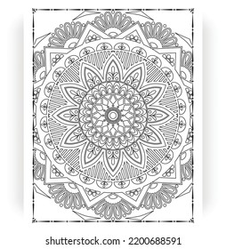 Black and white mandala for coloring pages interior. Interior of a coloring page. Doodle mandala line art. Decoration mandala ornament design set vector.